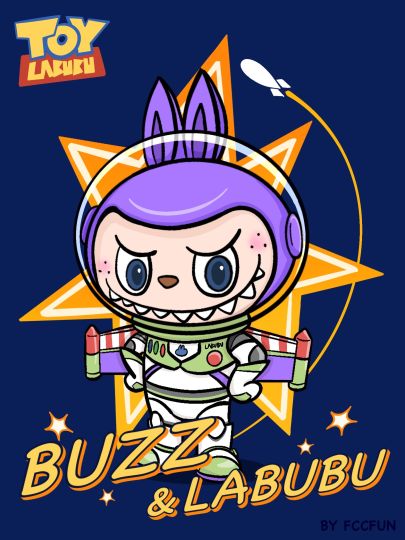 巴斯光年要出独立电影啦！感叹爷青回的同时，突然发现巴斯光年和LABUBU这么火的两大IP竟然没有联名过，作为设计师我不允许！哈哈哈哈，所以他来了：BUZZ&LABUBU🥳🥳希望大家喜欢！
（粉丝自制，