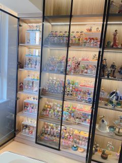 怎么收纳呢，当然是用一面墙的展示柜来收纳啊！！！！