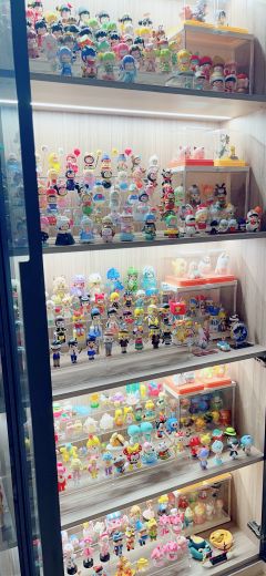 怎么收纳呢，当然是用一面墙的展示柜来收纳啊！！！！