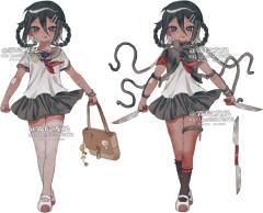 *画了自家的小女孩们