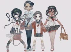 *画了自家的小女孩们