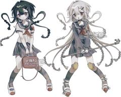 *画了自家的小女孩们