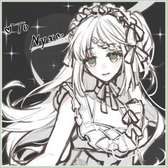 昨晚一下肝了四张，我可太有实力了
是赛博签绘单色草胸像~