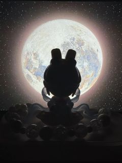 月儿在手中开呀怀儿笑，
云儿在那眼前睡得早，
春风吹不倒，
