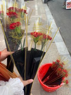记录和朋友第一卖花
教师节我们周围花店招人去卖花 ，然后我和