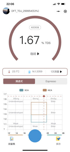 之前买的一只芦田家的coe竞标瑰夏
用新到的玲珑r2测一测
