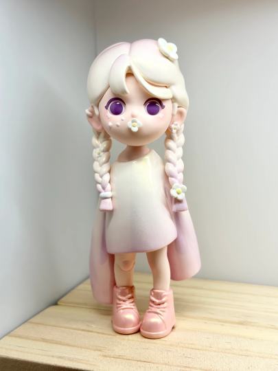 她超美的……异色吊卡都没有她好看，这配色绝了，好爱发色配这个粉色，还有细闪……闪闪发光呀！