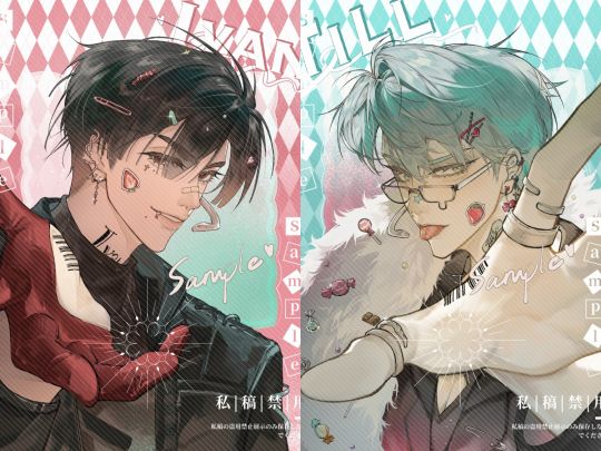 画的是单主饱饱约的ivti小情侣～