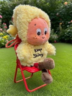 一发入魂背着太阳跑🥰🥰🥰蓬松的黄色毛绒，粉色脸蛋配大大