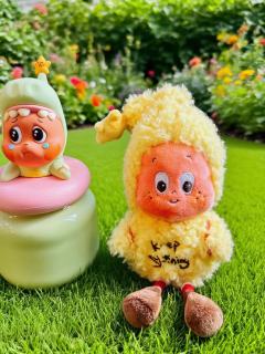 一发入魂背着太阳跑🥰🥰🥰蓬松的黄色毛绒，粉色脸蛋配大大