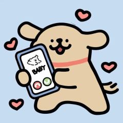 线条小狗可爱的头像来了