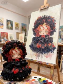 今天是余晖烁烁的穿搭分享哦！
一见实物就感觉和午夜玫瑰娃衣巨