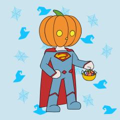 前年画的万圣贺图🥺不过角色里没找到阿忒😭💔