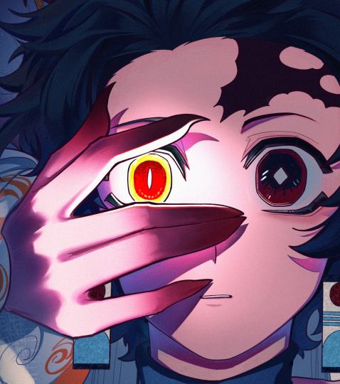 原图太大发作品的时候搞不出来，干脆不发截一个眼睛放出来好了。一一一一一分割线一一一一一是将眼睛借出还是借用选中者的眼睛	另外一个版本的狐仙私设原谅我拉胯的表达能力和上色🙏