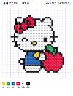 超简单的苹果kitty 适合新手拼～
喜欢的宝子快来拼拼看
