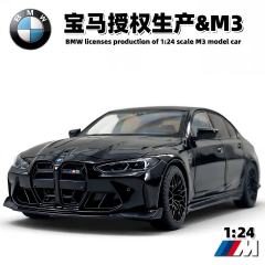 正版授权1:24宝马M3合金汽车模型回力避震车载中控摆件收藏