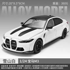正版授权1:24宝马M3合金汽车模型回力避震车载中控摆件收藏
