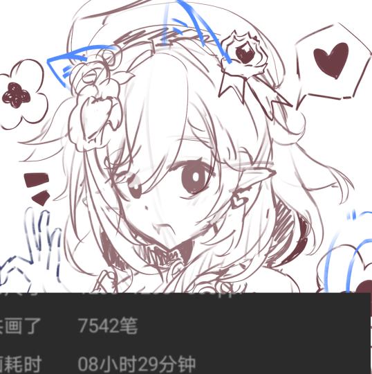 之前元旦画的爱莉！发一发 感觉一半的时间在无效细画