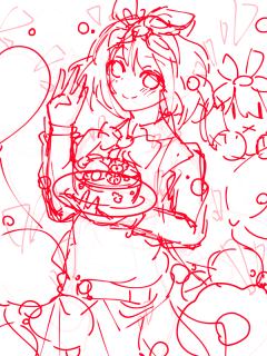 五姐妹的生日贺图，本来想只画5张的结果多画了一些拆分虽然提前