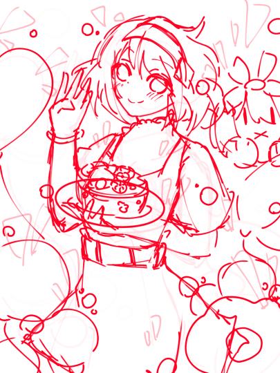 五姐妹的生日贺图，本来想只画5张的结果多画了一些拆分虽然提前挺久画的，但是不确定还能不能肝得完😇