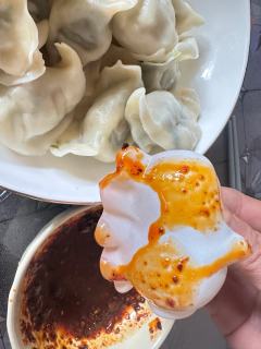 吃上辣椒油的毕奇饺子🥟