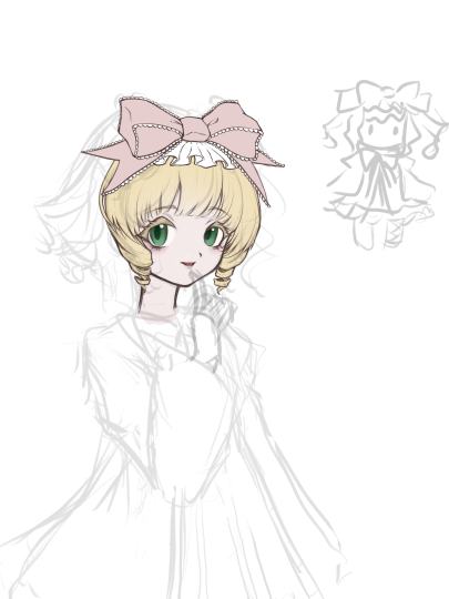 尝试不一样的绘画顺序，感觉勾完线然后上对应的底色比较有成就感，雏莓好可爱(/ω＼)