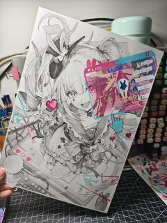 摸了火花的光锥图～看到的第一眼就觉得非常适合双拼风格，作画过