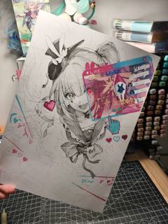 摸了火花的光锥图～看到的第一眼就觉得非常适合双拼风格，作画过