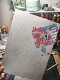 摸了火花的光锥图～看到的第一眼就觉得非常适合双拼风格，作画过