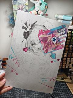 摸了火花的光锥图～看到的第一眼就觉得非常适合双拼风格，作画过