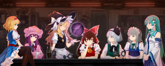 最后的晚餐？魔理沙你是犹大吗？（开玩笑的辣，其实是潜渊症里东方模组的封面插画。额外还画了个关灯效果！东方产粮）