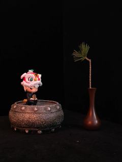 小野改娃，帽子必不可少，醒狮头格外喜庆，红色龙头，醒狮头都感