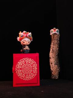 小野改娃，帽子必不可少，醒狮头格外喜庆，红色龙头，醒狮头都感