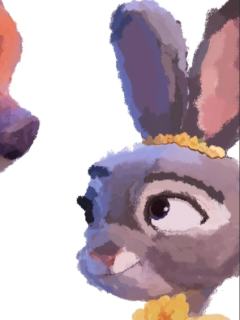 画尼克：区区小动物简简单单
画朱迪：我真的见过兔子吗
好了你