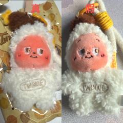 星星人甜奶油毛绒挂件真假鉴别
鉴别方法：
1️⃣ 脸部绒面质