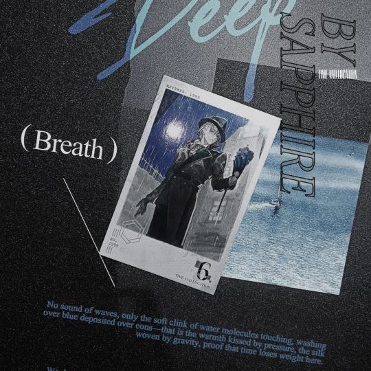 水，一种偶现的思想。坠入海面，而后融入其中。
Raindrops are like transient thoughts. They fall into the ocean and merge int