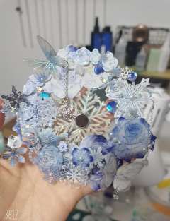 起码用了五种雪花元素的胶带，真的太爽了。
从打草图到备料到成