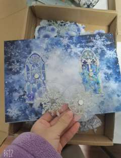 起码用了五种雪花元素的胶带，真的太爽了。
从打草图到备料到成