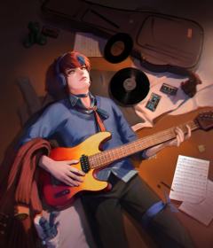 由于特殊原因星君暂时无法开口唱歌，只能演奏电吉他，请星君粉丝