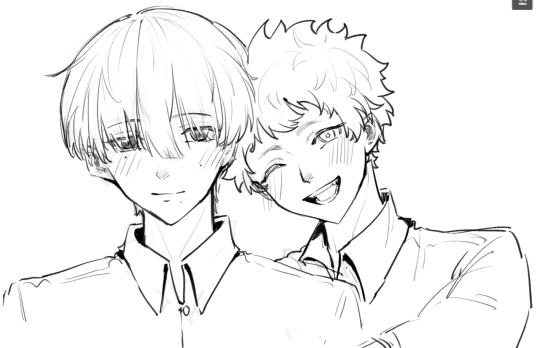 我不在期间还画了光死夏的贴贴🥺