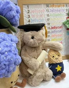毕业季专属邦尼兔✨定制刺绣学位帽+专属ID，软萌又有仪式感，