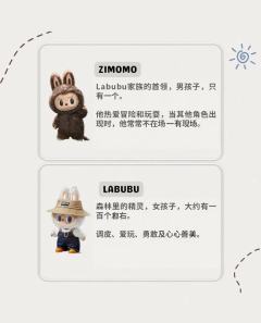 拉布布家族来啦~
拉布布家族核心角色是 Labubu(拉布布