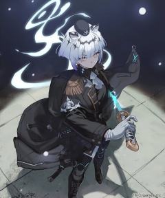 画师ぽんず公开了雪豹和菲琳主界面的原画