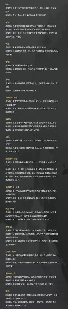 诛仙世界第二赛季职业技能调整内容介绍鬼王篇
