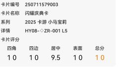 辉月8隐藏ZR闪耀庆典卡ccg藏卡10分算爆金吗？