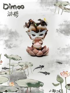 Dimoo改娃 夏至沐荷
透色珠光面具 磁吸  ，头上树藤编