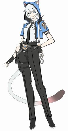 猫猫警官袭来！
发一下之前给帕姆画的猫猫警官和猫猫们！
服设