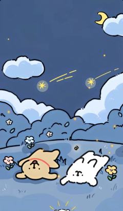 线条小狗背景图来了，第一个不是很完整，谢谢理解