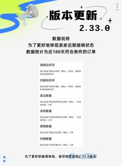 【2.33.0】版本更新公告
上线好评率、准时率、平均接单时