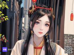 咒语：女性,古代建筑,长发,耳环